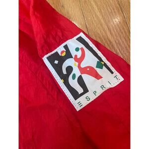 VINTAGE 90's "Esprit Kids" Age 9-10 Red Zip‎ with Hood Jacket Windbreaker
